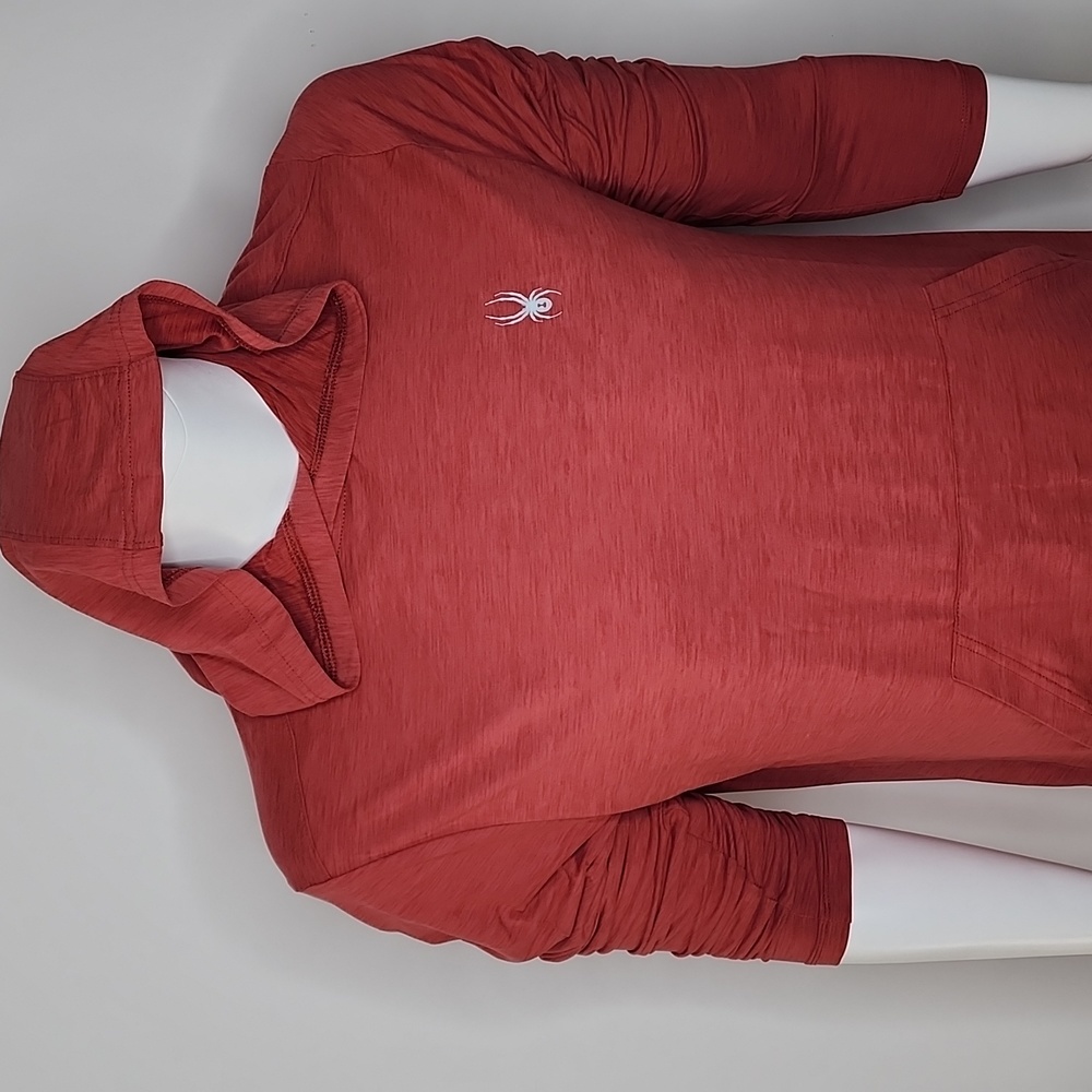 SPYDER ACTIVE MEN'S LARGE TSHIRT WITH HOODIE, RED COLOR